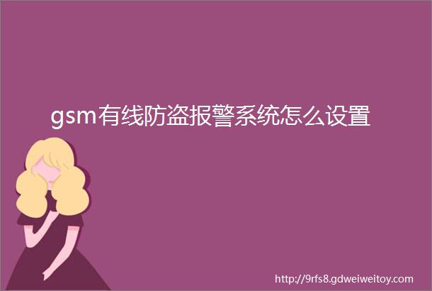 gsm有线防盗报警系统怎么设置