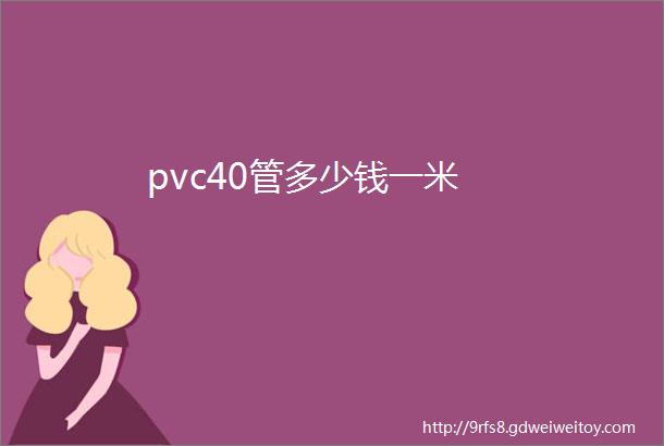 pvc40管多少钱一米