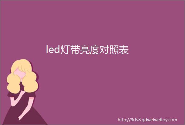 led灯带亮度对照表