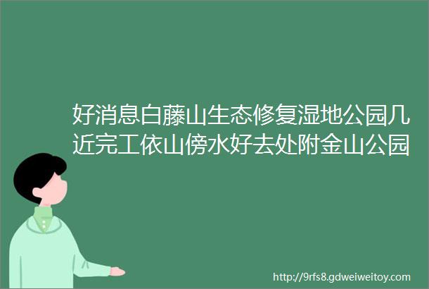 好消息白藤山生态修复湿地公园几近完工依山傍水好去处附金山公园