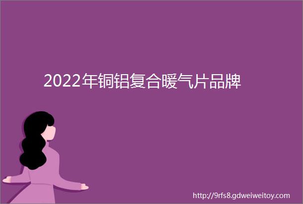 2022年铜铝复合暖气片品牌