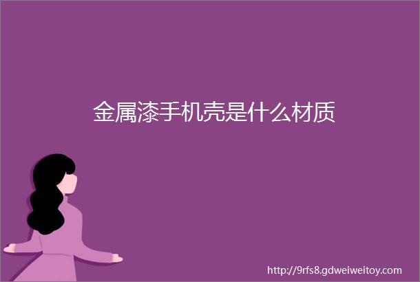 金属漆手机壳是什么材质