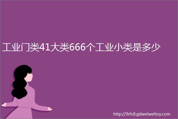 工业门类41大类666个工业小类是多少