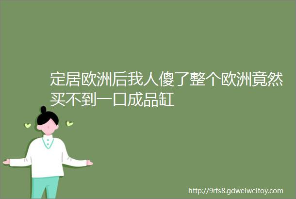 定居欧洲后我人傻了整个欧洲竟然买不到一口成品缸