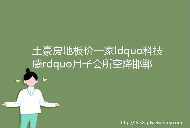 土豪房地板价一家ldquo科技感rdquo月子会所空降邯郸