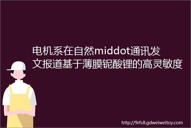 电机系在自然middot通讯发文报道基于薄膜铌酸锂的高灵敏度电场传感器