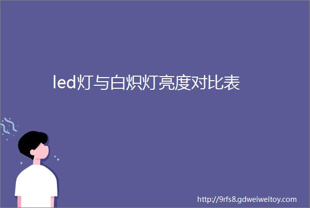 led灯与白炽灯亮度对比表