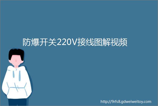 防爆开关220V接线图解视频